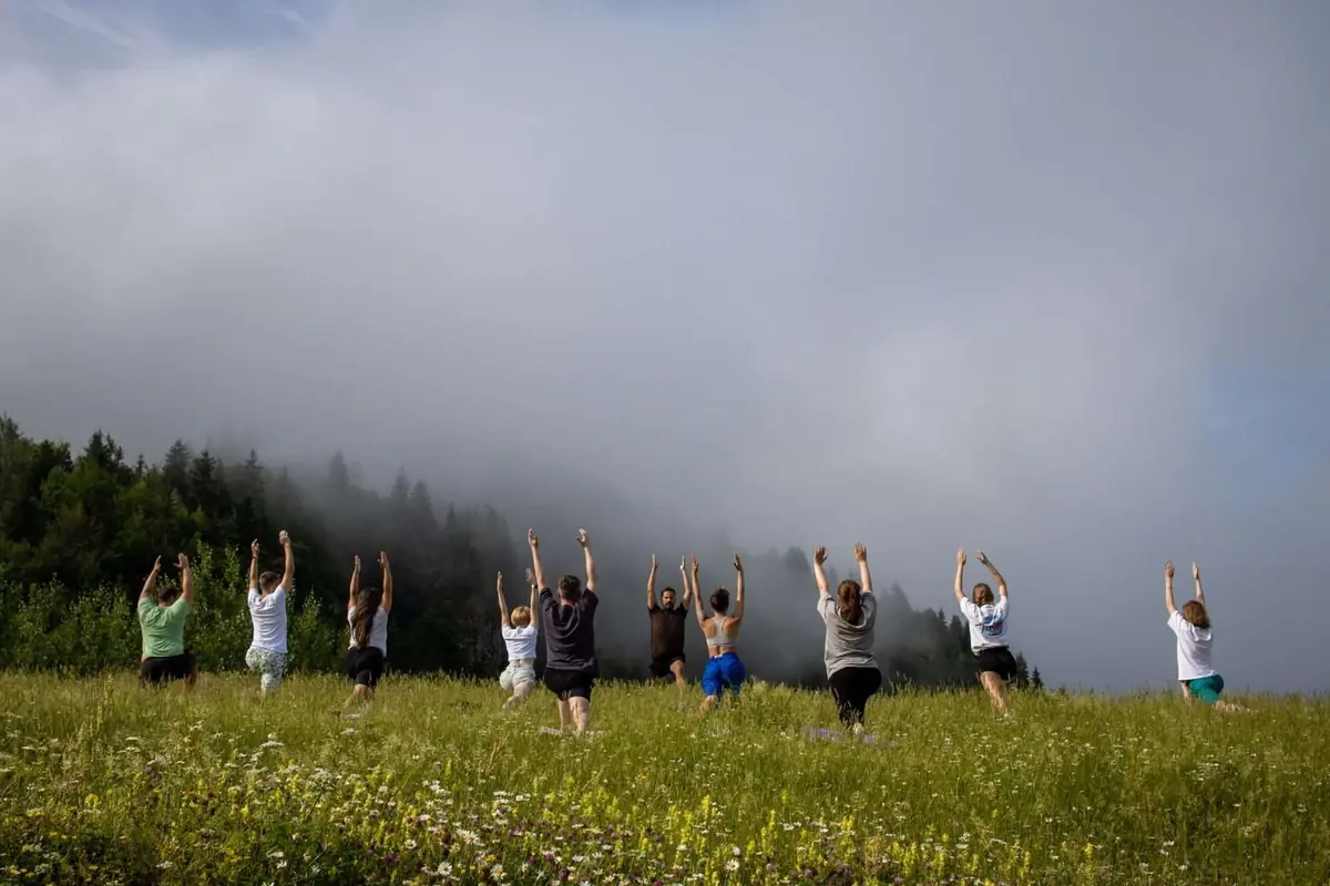 Sunrise yoga in the shala 2